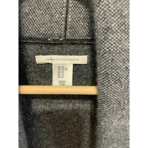 Max Studio sweater 2 ply CASHMERE black / gray checked cardigan coat duster s XS - Picture 4 of 8